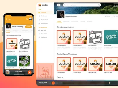 Castor Profil Page - Web/Responsive castor detail iphone player podcast profil responsive user web