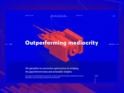 Home page with interactive 3D element 3d element forms home interactive page site slider ui web
