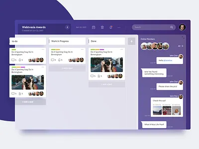 Webtvasia Intranet Dashboard 1.0 adit cms dashboard gradient layout septian slack trello web webtvasia