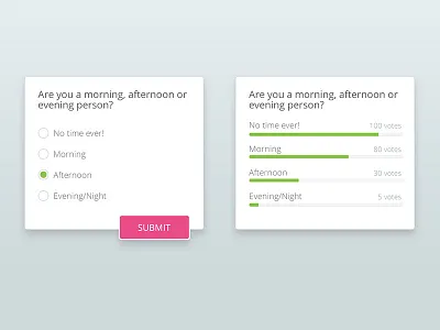 Poll UI Design clean flat freebie modern poll psd sleek ui