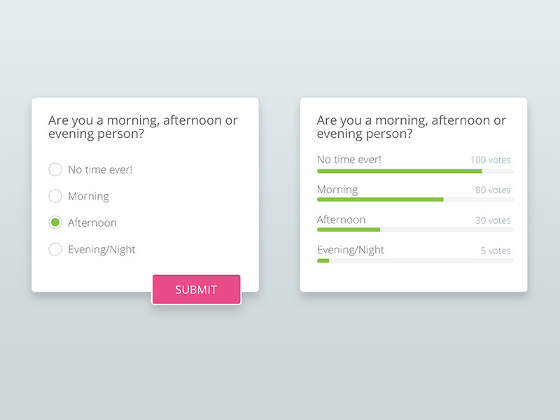 Poll UI Design by Barbara on Dribbble