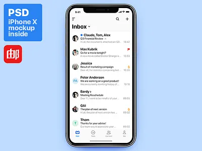 Mail list concept interface iphonex list mail
