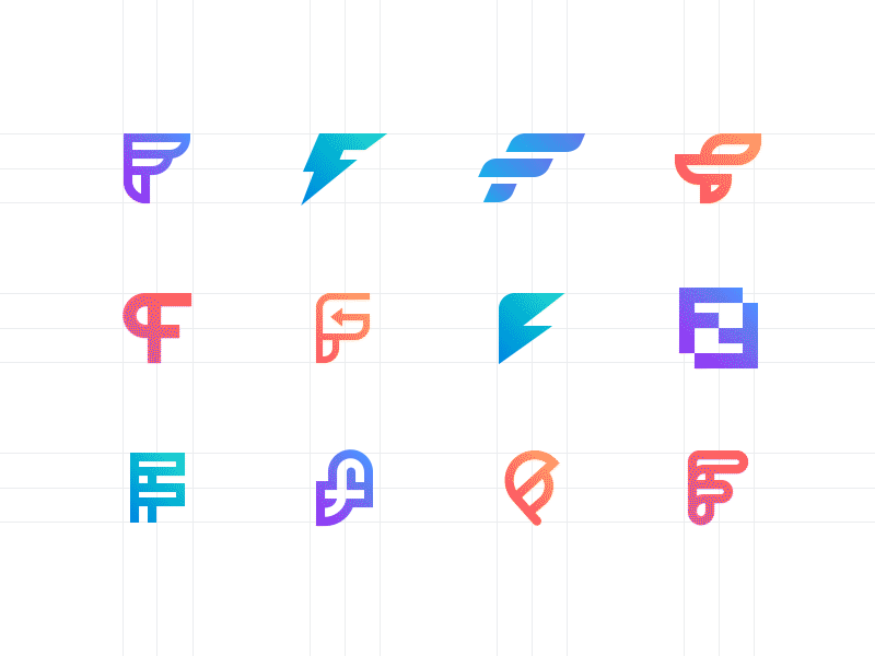 Letter Branding brand identity branding branding guide f fresh gradient identity mark simple style guide