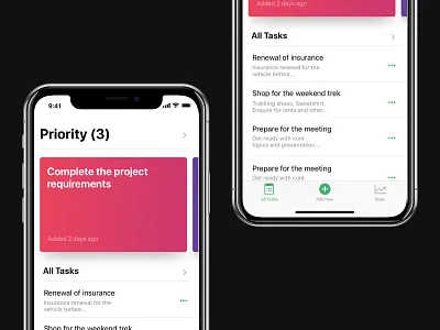 Prioritize on the iPhone X animation interactiondesign ios ios11 iphone iphonex mobileapp