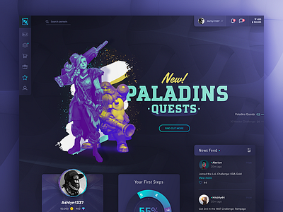 eSports Gaming Platform dashboard esports gaming interface masthead mobile paladins redesign responsive ui ux