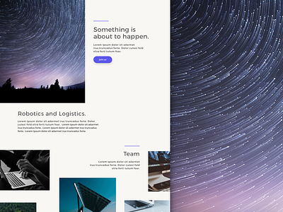 Stealth Robotics Company design experience landing page sketch ui ux website