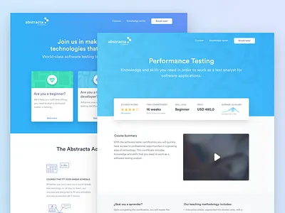 Abstracta Academy - Courses app blue card clean color design gradient interface pattern ui ux web