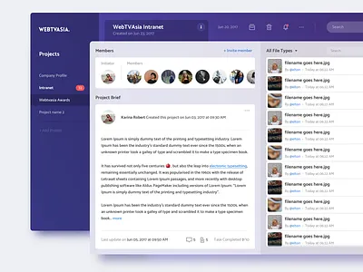 Webtvasia Intranet Dashboard 2.0 adit cms dashboard gradient layout septian slack trello web webtvasia