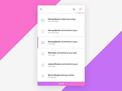 Notifications design minimal notifications photoshop ui uiux user experience user interface ux visual design web web design