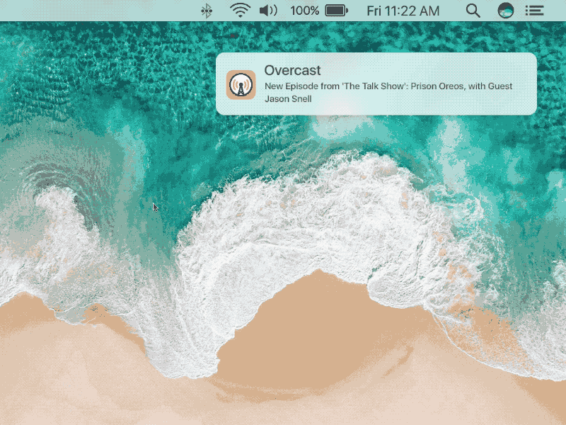iOS Notifications on macOS animation color design icon ios mac motion podcast ui ux