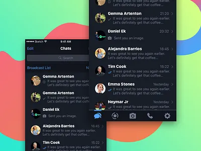 Whatsapp dark version for iOS chat colors dark ios whatsapp