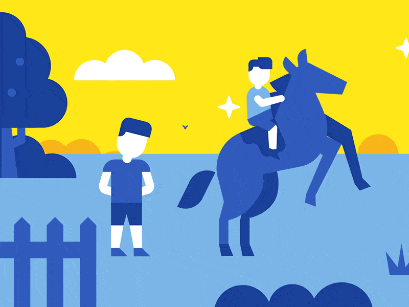 Sports - GIF animation field flat football galop graphic horse kids