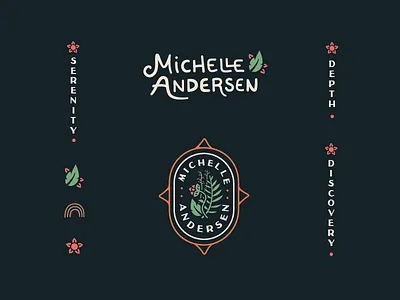 MA Exploration ayurveda badge circle fern floral flowers identity lockup logo type