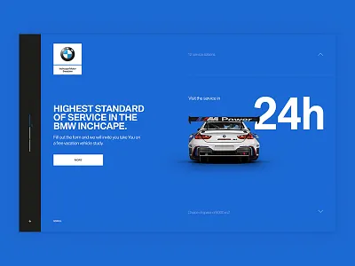 BMW Landing Page blue bmw bold car dealer cars clean dark design landing landing design landingpage modern one page racing car scroll typography ui ux web webdesign