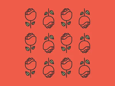 One Dozen Roses design flower icon illustration leaf line logo nature red rose simple vector