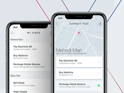 Reminder App app design designer hire interface ios iphone iphone x map remind ui ux