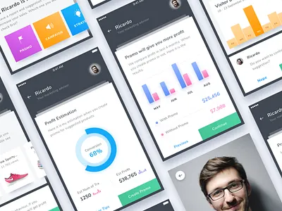 #Exploration | AI for Marketing Suggestion ai app assistant bot card chart chat clean dashboard report smart stats