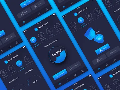 Smart Toilet Apps Case Study automation blue control cover flush home ios iot optimize rooms smart toilet