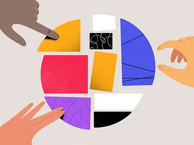 Community design hand illustration pattern shapes styleframe video