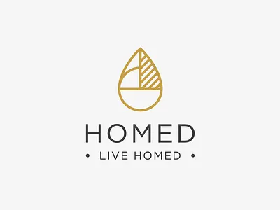 Logo design for Homed - Home Goods Company abstract accessories clothing drop footwear home decor leaf living luxury shape