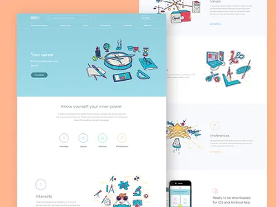 Landing page abilities career design landing page power preferences quiz tests