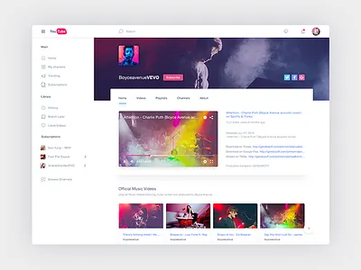Youtube Redesign - Free PSD channels redesign video youtube