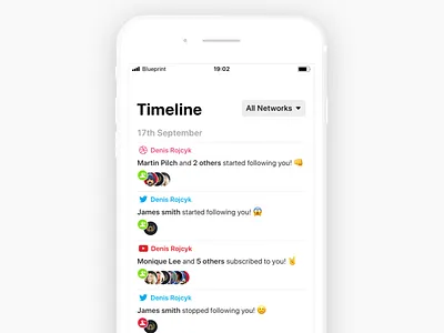 Followio - Timeline app clay detail ios iphone notifications rojcyk timeline