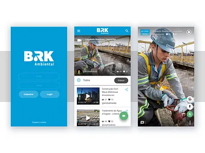 Live Transmission App aovivo aplicativo app live material design streaming ui ux video