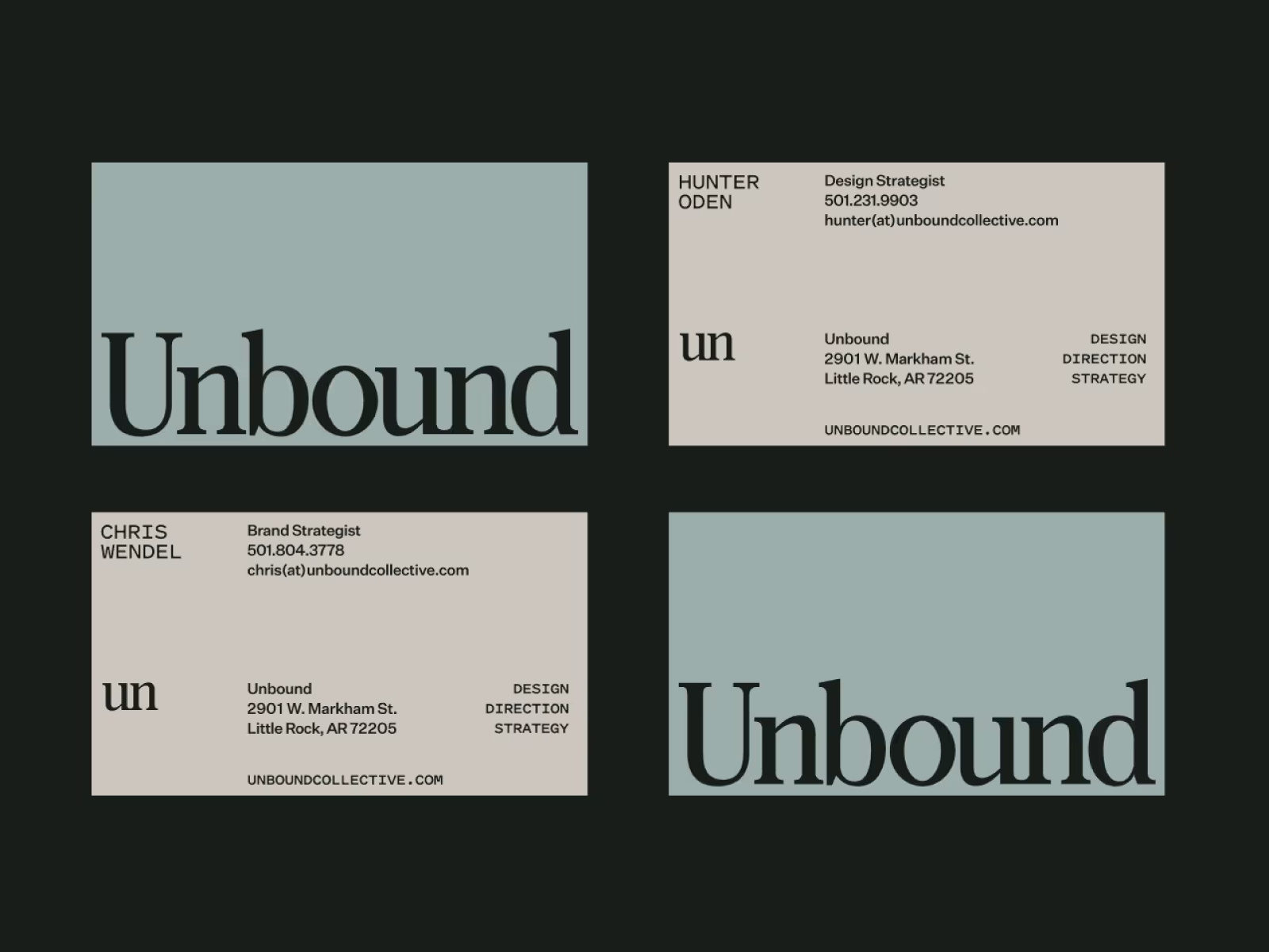 Example of Unbound Business Card Layout