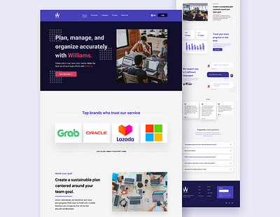 Williams - SaaS CRM Landing Page crm landing page landing page landing page design management design management landing page product design product managemnet project management saas saas design saas landing page ui ui design uiux design uiux designer web design web designer web landing page website design website landing page