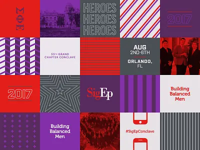 SigEp Grand Conclave Brand branding conference event branding fraternity greek heroes logo patterns
