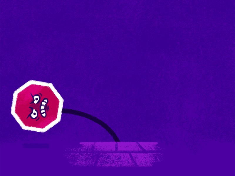 Stop Sign Swing angry animation character design illustration motion octagon signage street swing texture