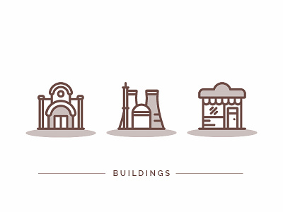 Buildings V2 bar buildings icons mall nuclear plant stores