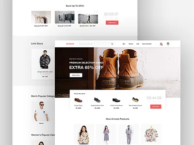 E-Commerce - Landing Page clothes deal e commerce items landing page product search shop store ui ux web