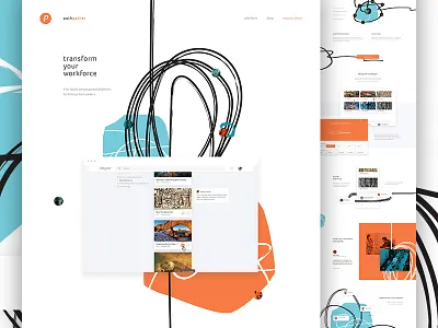 Pathgather art direction business enterprise landing learning lines organic saas software ui