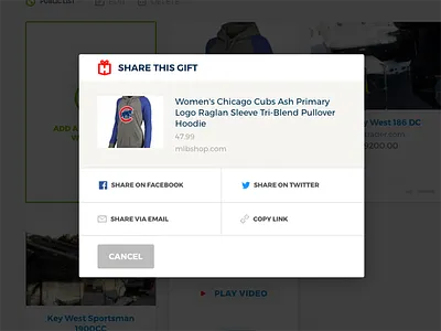 Share UI modal share