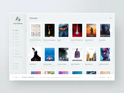 Movie Ui Design Exploration application dashboard design interface ios itunes minimal music player ui user web