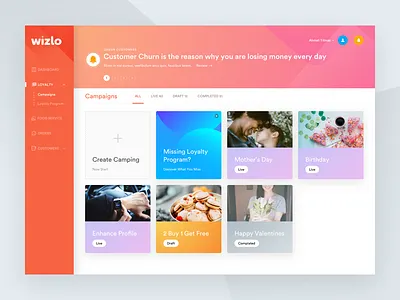 Loyalty Dashboard Design accounting dash dashboard income loyalty management orange project resourcing
