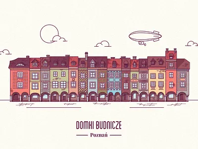 Poznań Old Market buildings buildings colorful graphic design illustration illustrator photoshop