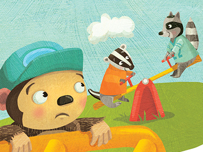 Chirp magazine – Marvin's Monkey Bars children illustration childrens book illustration childrens magazines chirp magazine cute animals kids books magazine illustration