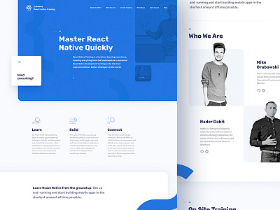 Callstack Training color flat grid icons landing layout logo shape typography ui ux