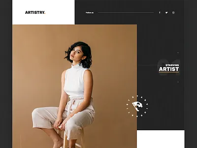 Starving Artist clean design hero layout minimal type typography ui ux web design website