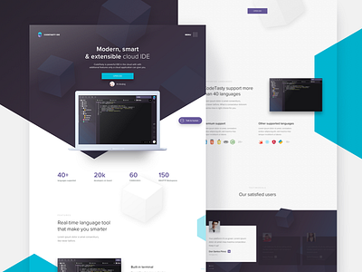 Codetasty Homepage Redesign codetasty codetasty ide coding cube homepage ide sketch ui ux webdesign