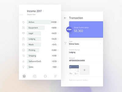 Koodaa Mobile App bookkeeping cash chart clean dashboard finance invoice ios payment profile transaction