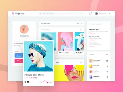 Daily Outfit - Trending Style dashboard dresses fashion feed girls outfit trending ui ux webpage website