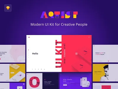 Artist UI Kit artist clean commerce creative design layout market minimal ui uikit ux web