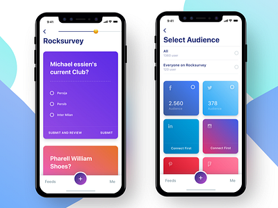 Rock Survey App experiment gradient ios ios 11 iphone 10 iphone x mobile apps survey ui user experience user interfaces ux