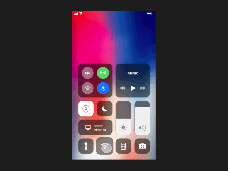 Connect to everything within iOS 11's Control Center apple interaction ios 11 iphone prototype ui