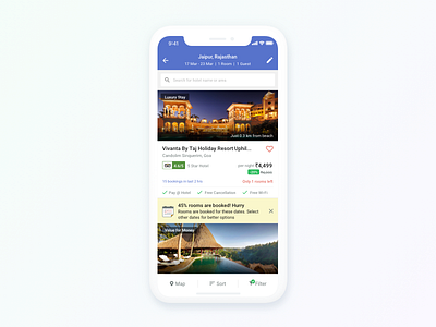 Hotel Booking App app booking hotel iphone x travel ui