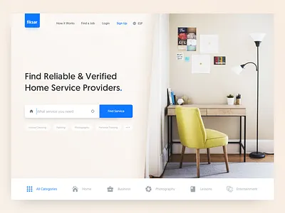 Fiksar: Home services landing page freebie free .sketch free ui freebie freemium handy home service homepage landing